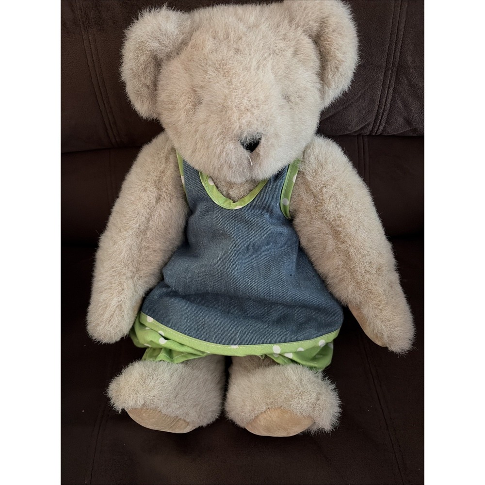 Vermont Teddy Bear Plush Dress Pants Stuffed  Animal 15" Jointed Cottagecore